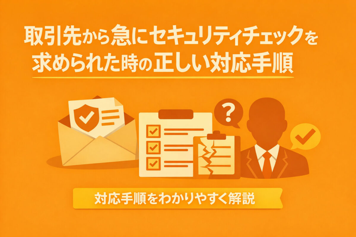 取引先から急にセキュリティチェックを求められた時の正しい対応手順