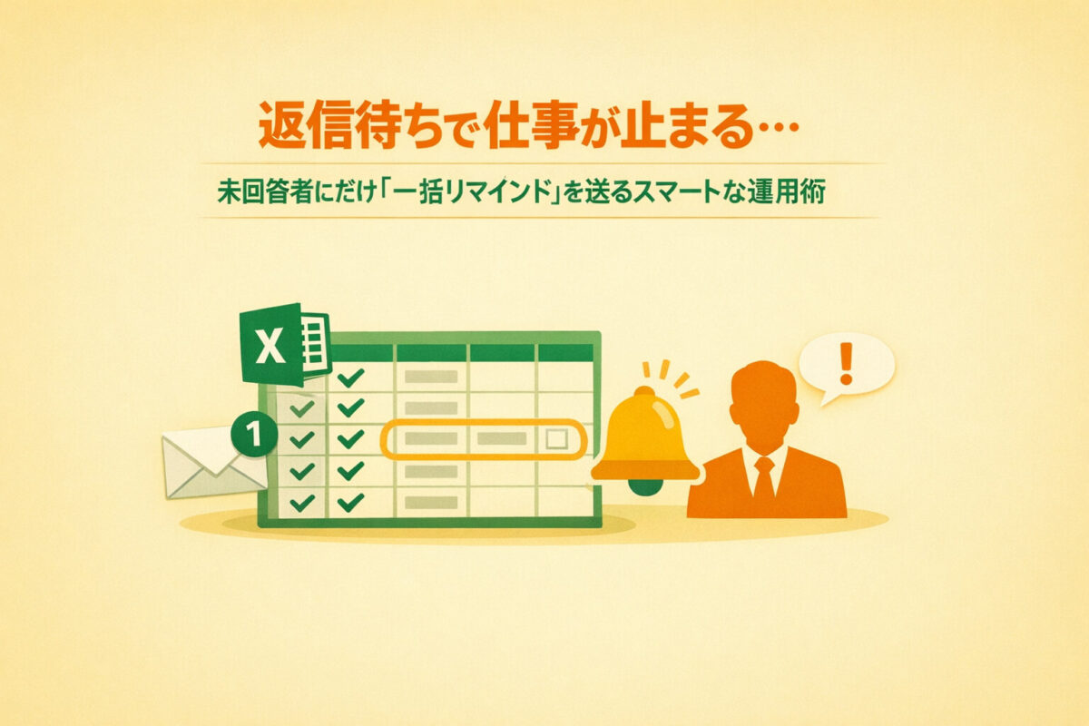 返信待ちで仕事が止まる…。未回答者にだけ「一括リマインド」を送るスマートな運用術