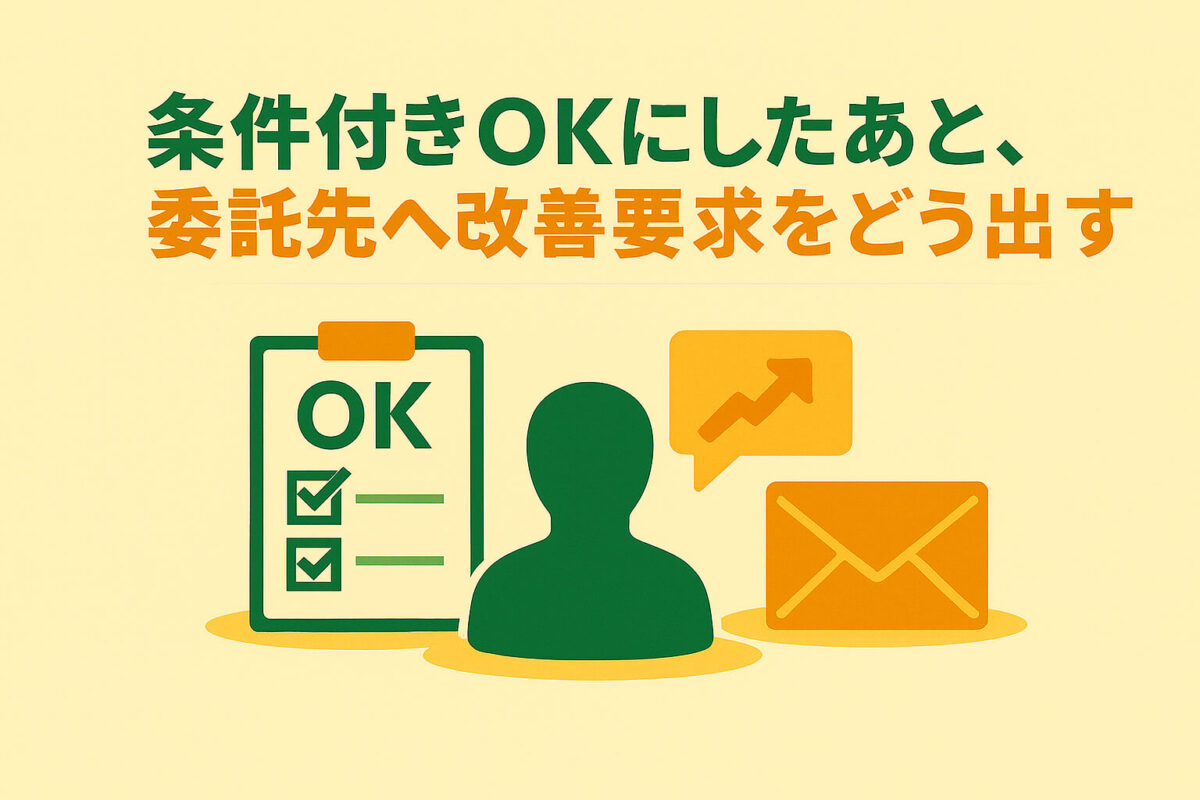 条件付きOKにしたあと、委託先へ改善要求をどう出すか
