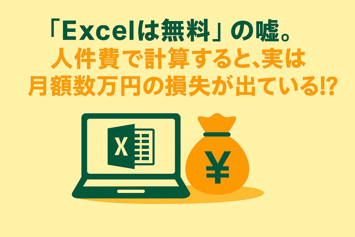 「Excelは無料」の嘘。人件費で計算すると、実は月額数万円の損失が出ている！？