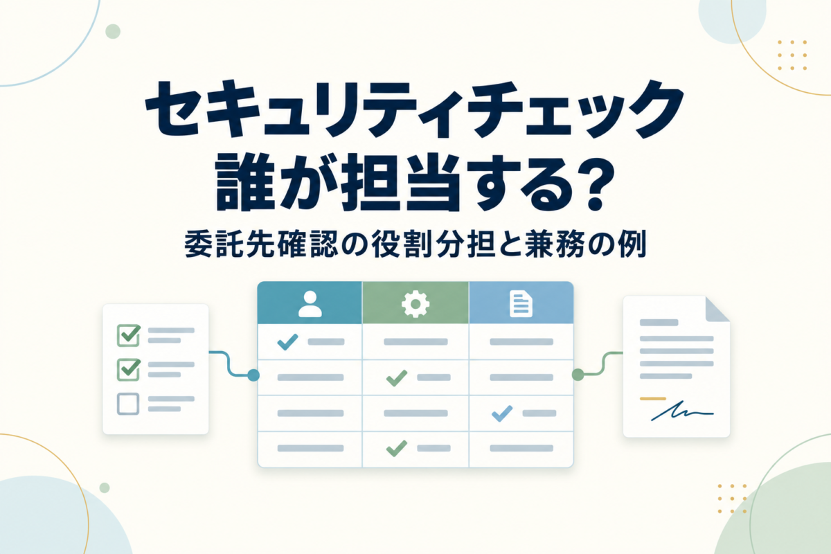 セキュリティチェックの担当部署と役割分担｜委託先確認は誰が何をするか