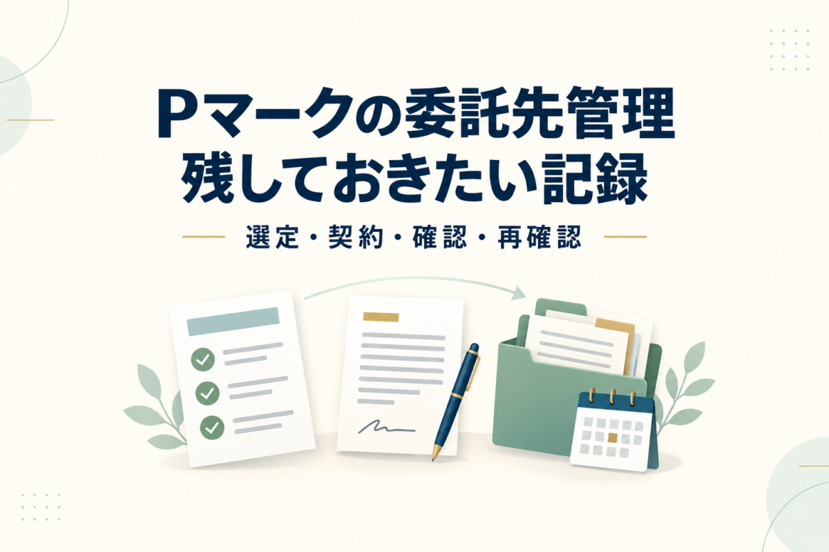Pマークの委託先管理で残す記録|選定から再確認までの記入例