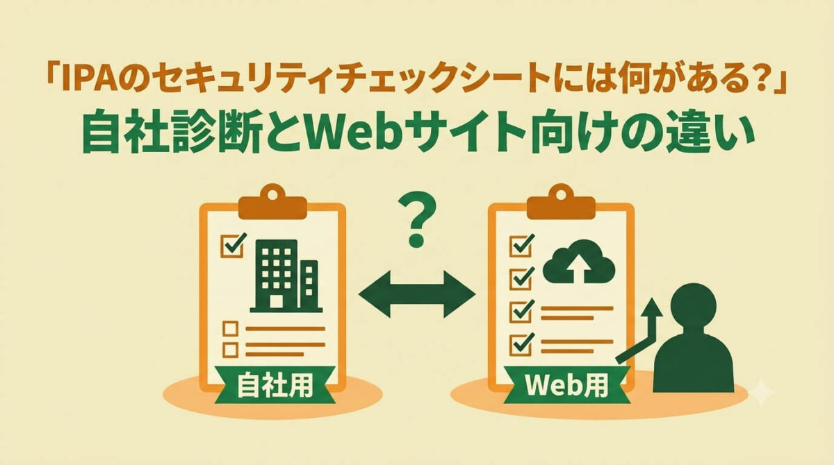 IPAのセキュリティチェックシートには何がある?自社診断とWebサイト向けの違い